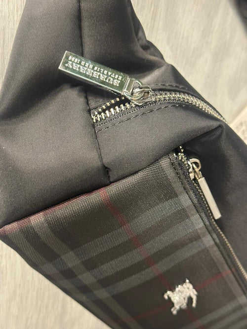 Burberry Waterproof Fabric Front Metal Logo Waist Bag