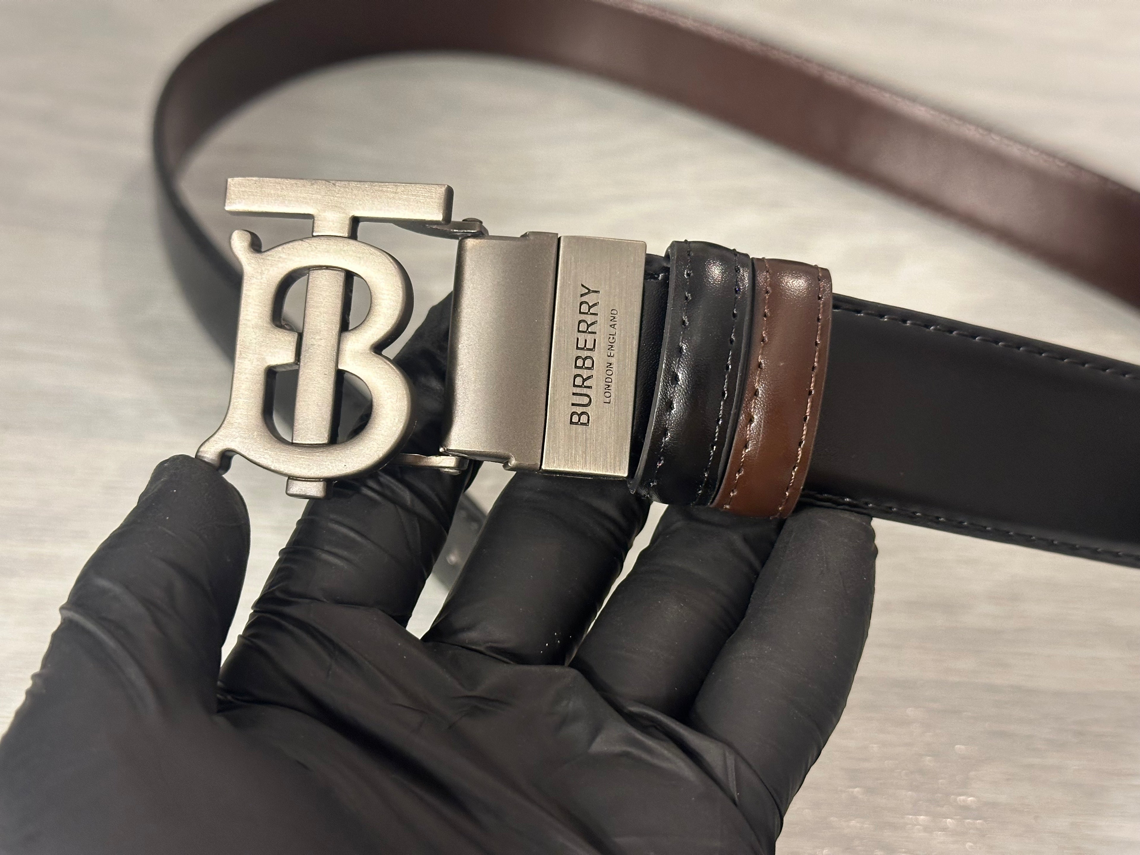 Leather belt Double face