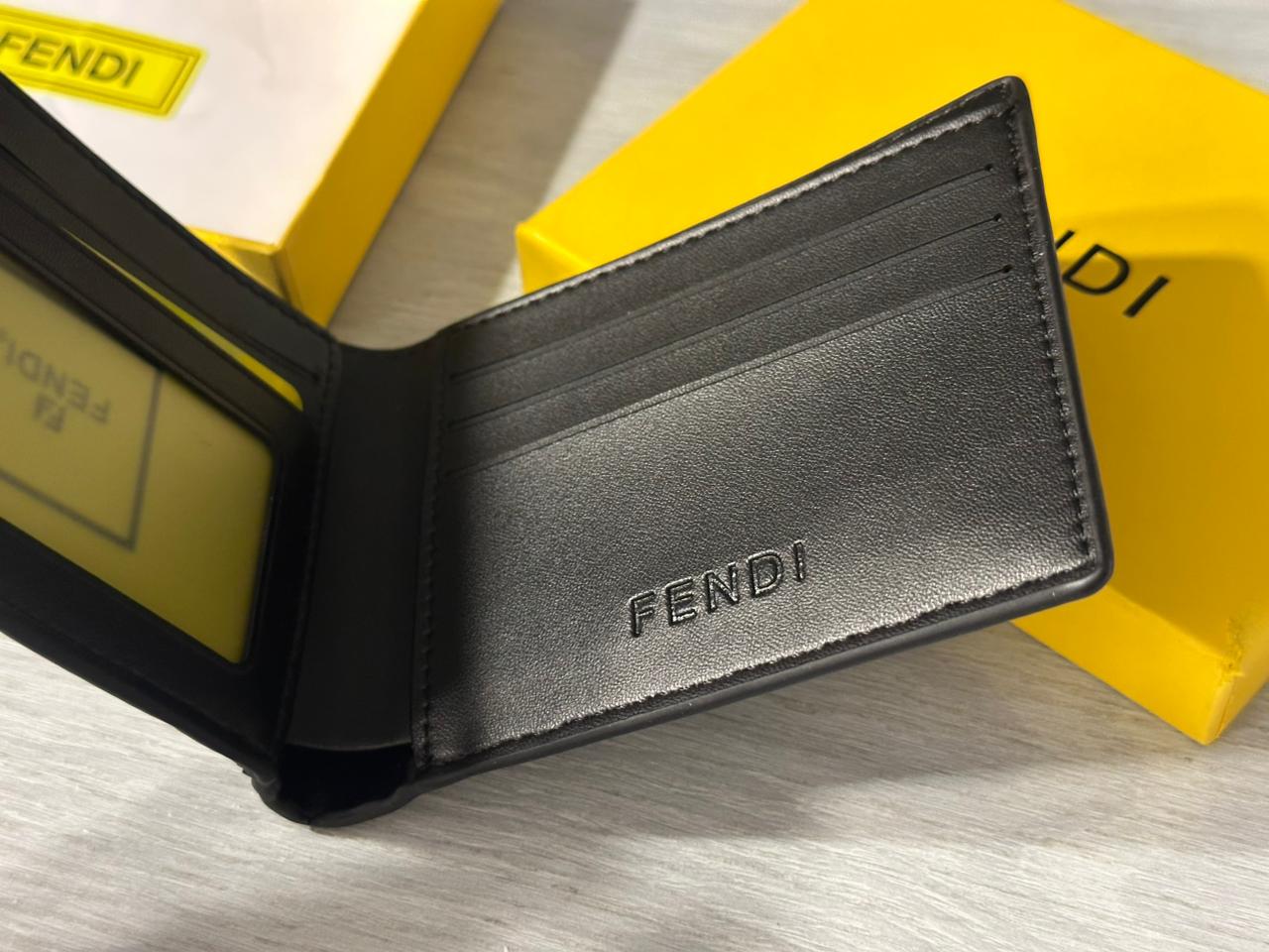 FENDI FF Leather Wallet -Black