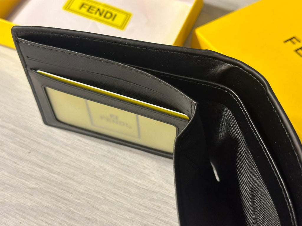 FENDI FF Leather Wallet -Black