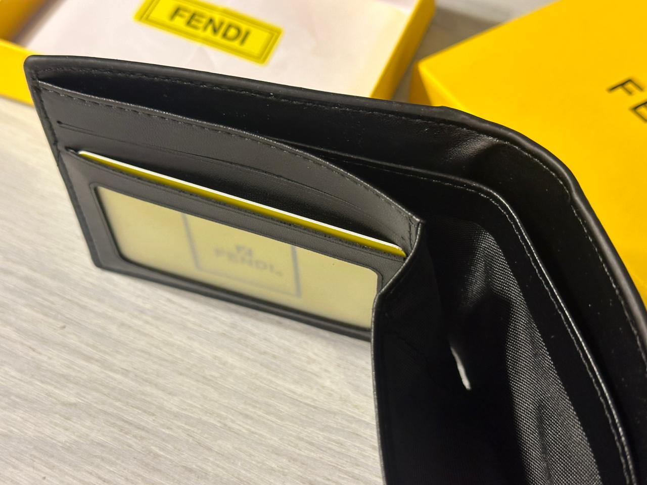 FENDI FF Leather Wallet -Black