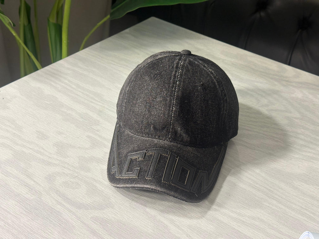 Denim "Action" Cap - Black