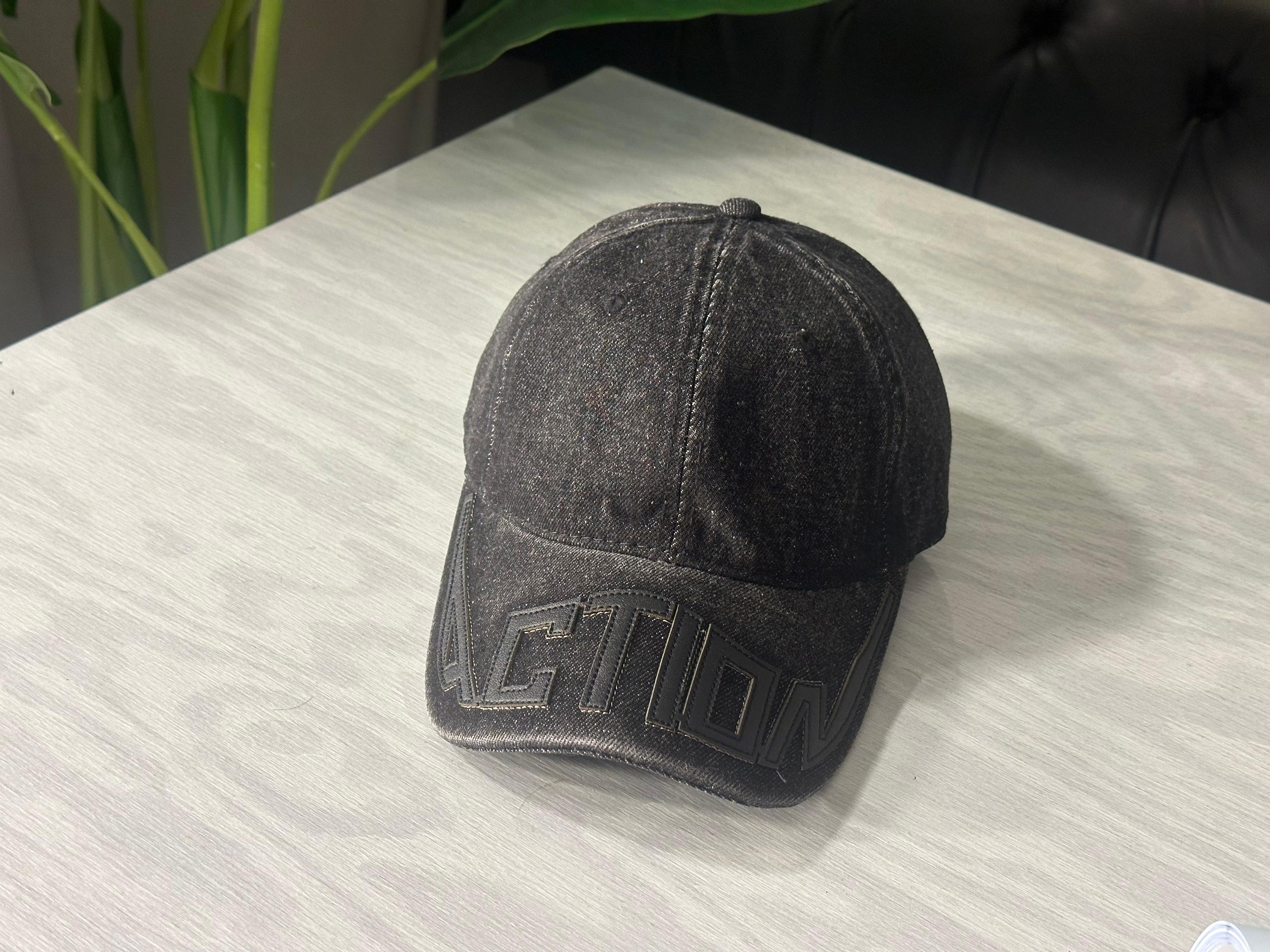 Denim "Action" Cap - Black
