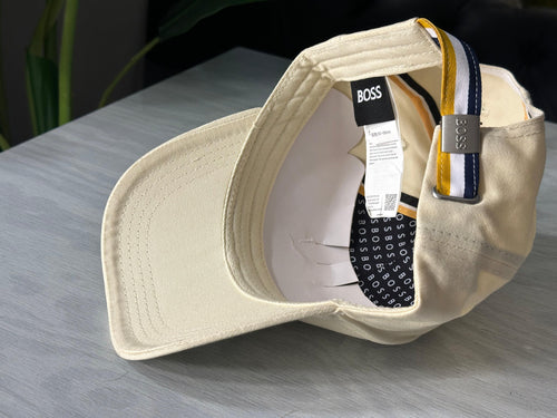 BOSS Signature Logo Baseball Cap - Light Beige