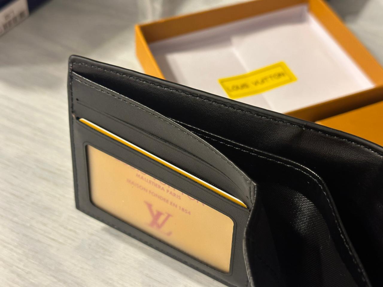 Louis Vuitton LV Logo Wallet - Black / Light Blue